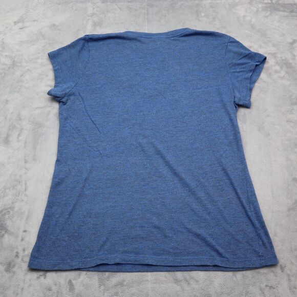 5TH Ocean Shirt Womens L Blue Chicago Cubs Short Sleeve VNeck Knit Casual Tee - Picture 12 of 16